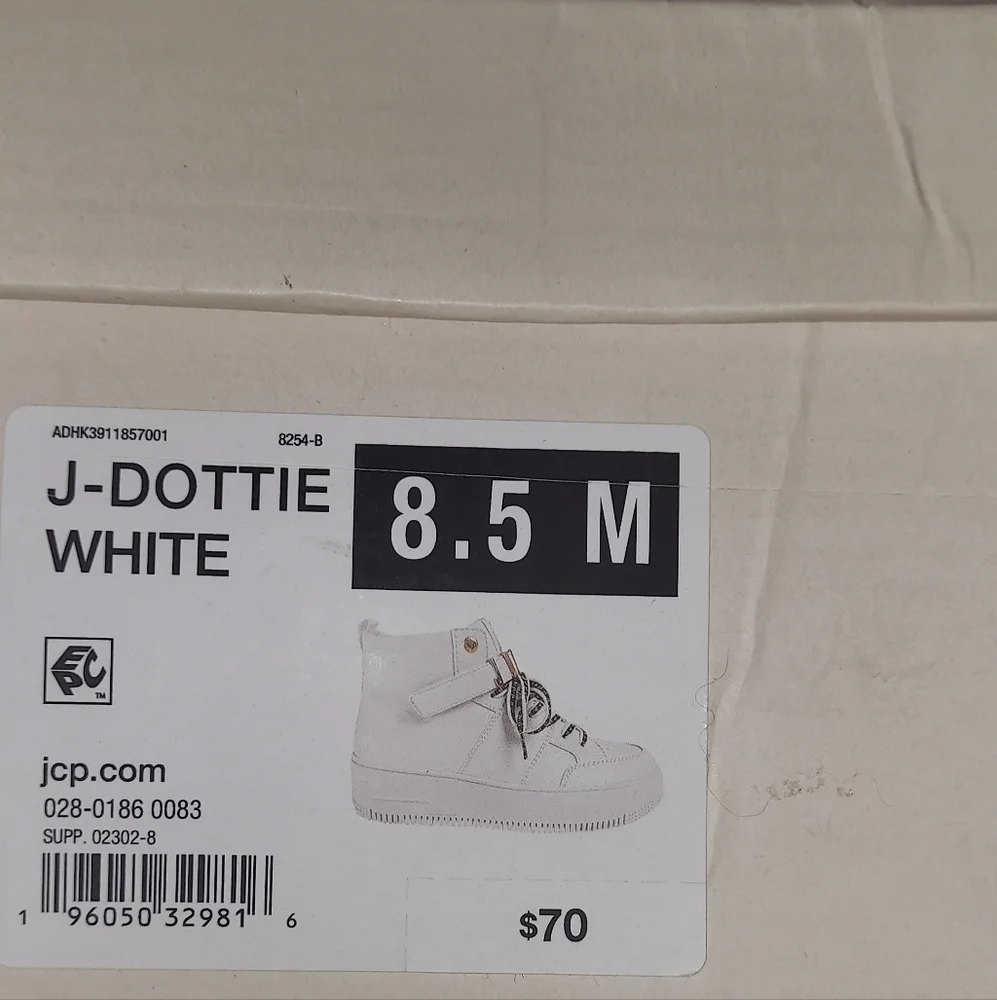 NEVER WORN JUICY COUTURE GOLD Dottie White HIGH TOP SHOE NIB FANCY SIZE 8 1/2 - Picture 5 of 5